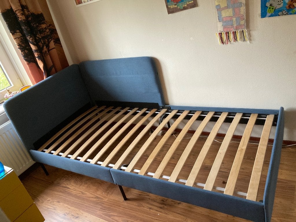 Bed tiener, Huis en Inrichting, Ophalen, 90 cm, Eenpersoons, Blauw