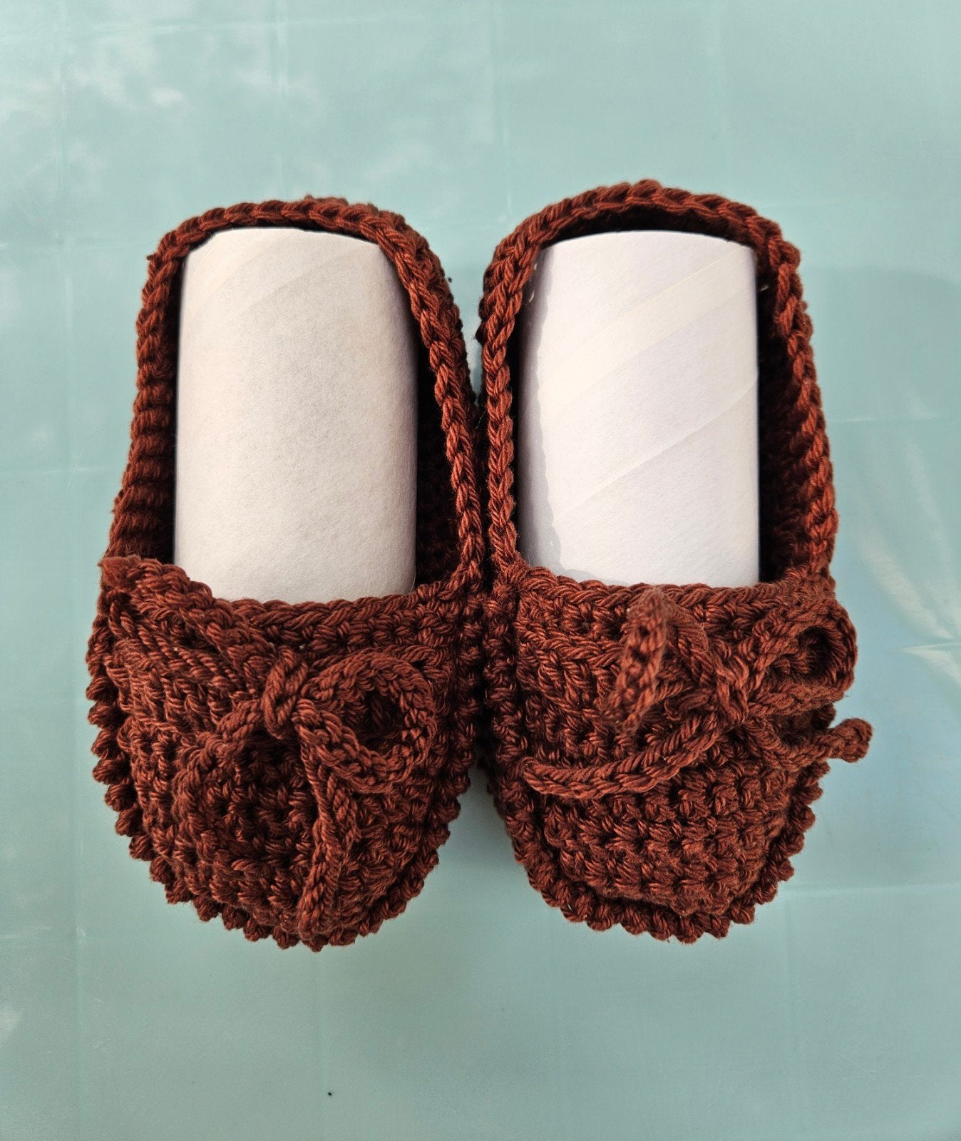 Handgemaakte gehaakte baby schoentjes - Bruin, Schoentjes, Jongetje of Meisje, Handgemaakt, Nieuw