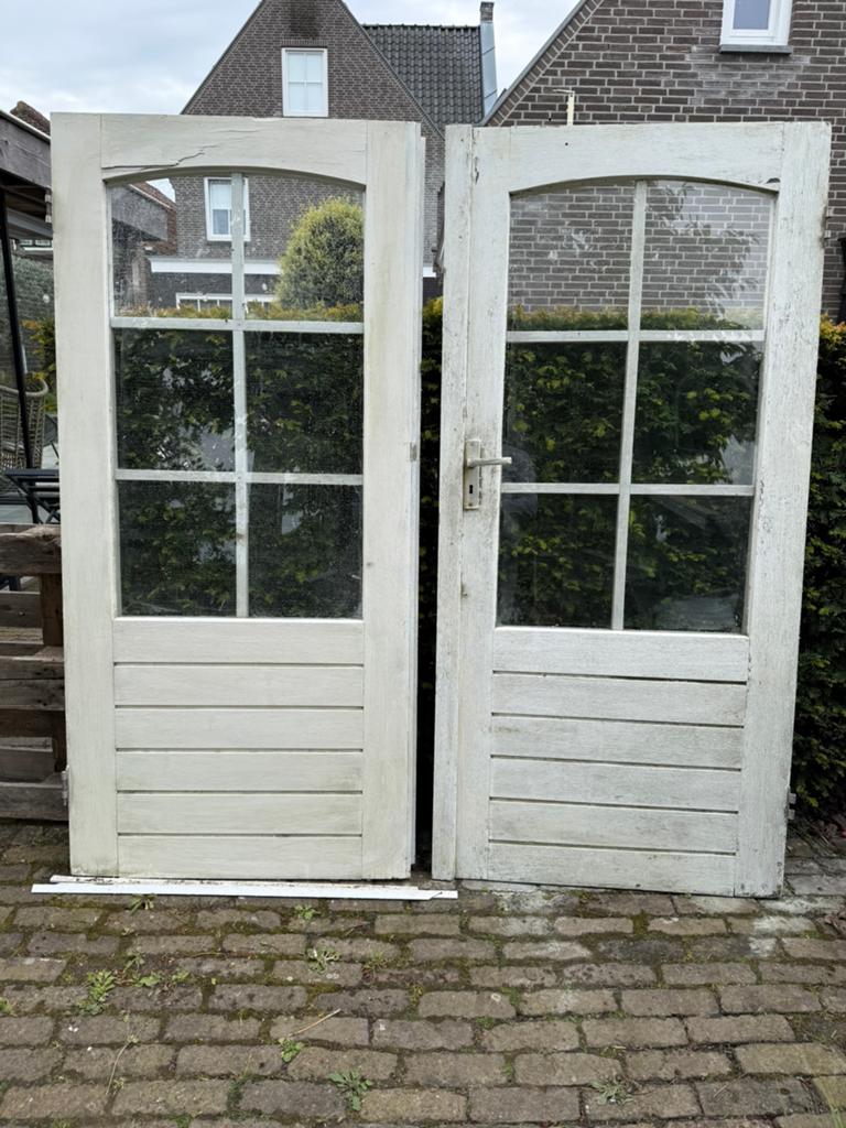 Tuindeuren hardhout, Doe-het-zelf en Verbouw, Deuren en Horren, Ophalen, Gebruikt, 80 tot 100 cm, Minder dan 200 cm