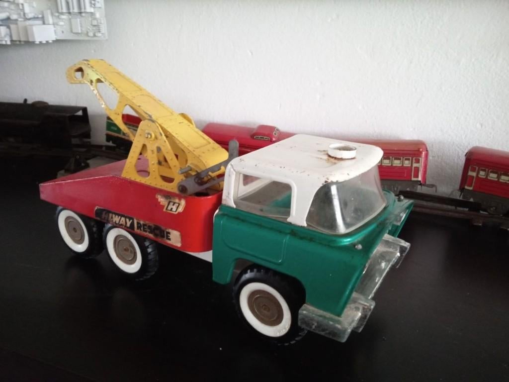Leuke Blikken sleepauto / kraantje van Triang, Tri-ang,, Antiek en Kunst, Ophalen of Verzenden