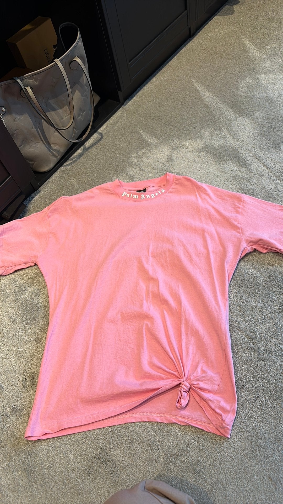 Palm angels oversized top shirt roze s 36, Verzenden, Zo goed als nieuw, Korte mouw, Roze