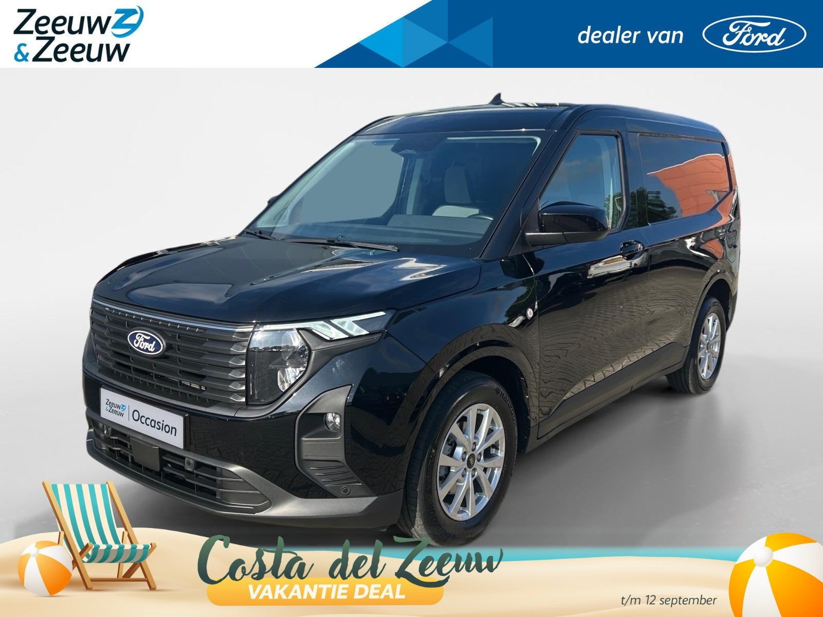 Ford Transit Courier 1.0 EcoBoost Limited 125 pk automaat |, Gebruikt, Euro 6, Met garantie (alle), Zwart