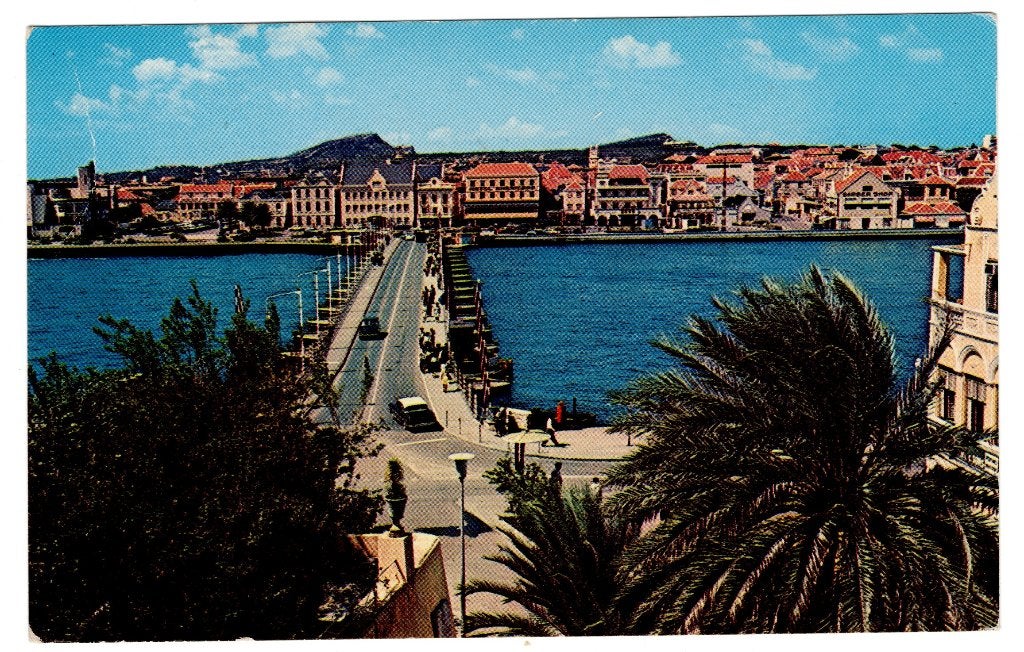 B26214  Ned. Antillen, Curacao, pontonbrug, Ophalen of Verzenden, 1960 tot 1980, Gelopen, Buiten Europa