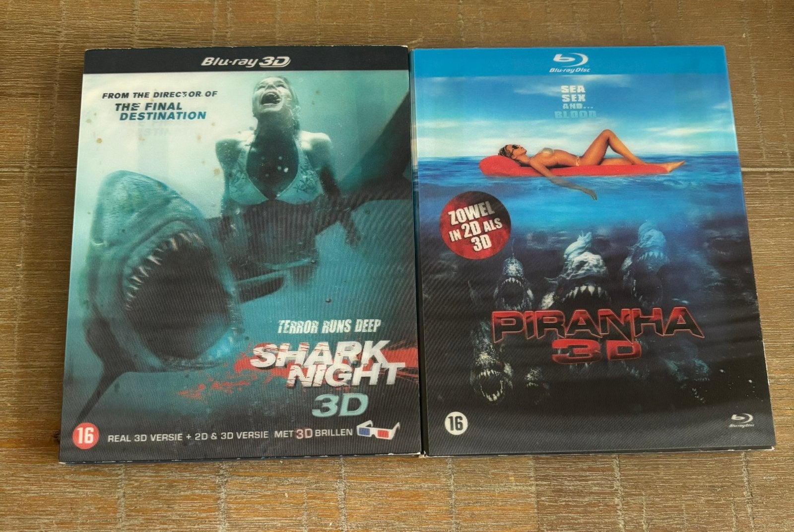 2 spannende films op Blu-ray – Shark Night 3D & Piranha 3D, Ophalen of Verzenden, Zo goed als nieuw, Horror