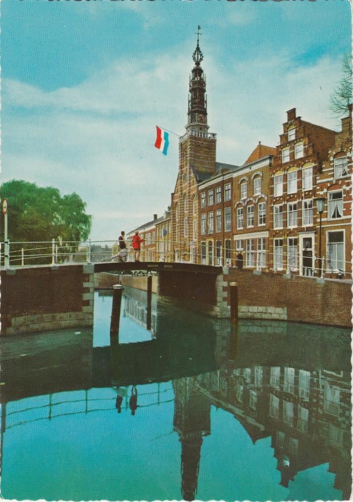 LEIDEN Steenschuur met Kerk (Gekartelde Rand), Verzenden, 1960 tot 1980, Gelopen, Zuid-Holland