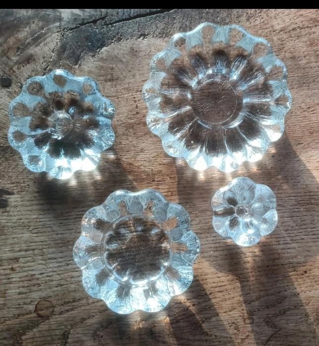 Holmegaard Istblom kandelaars ijsglas., Ophalen of Verzenden