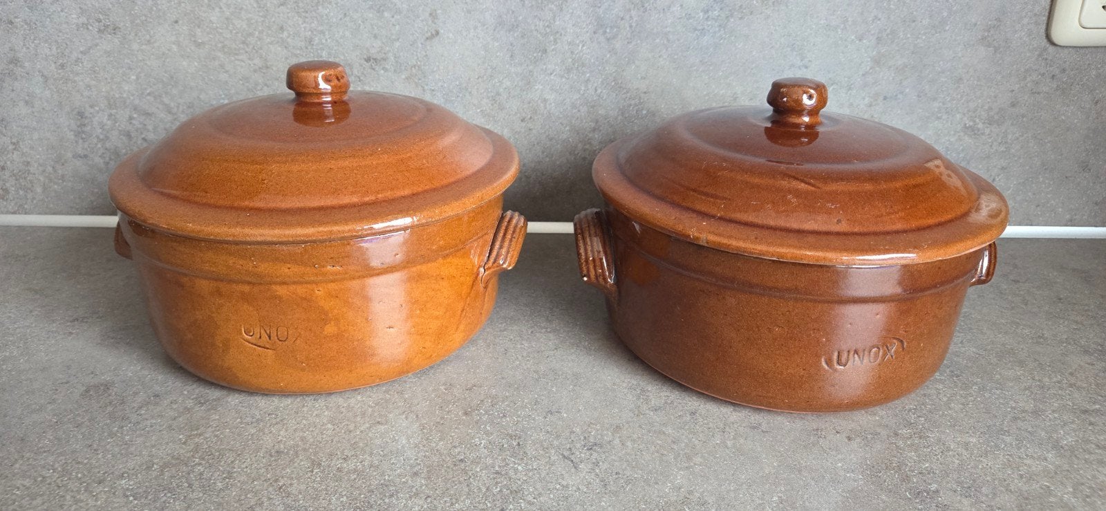 2 unox schalen 20 cm doorsnede, Overige materialen, Gebruikt, Overige merken, Overige typen