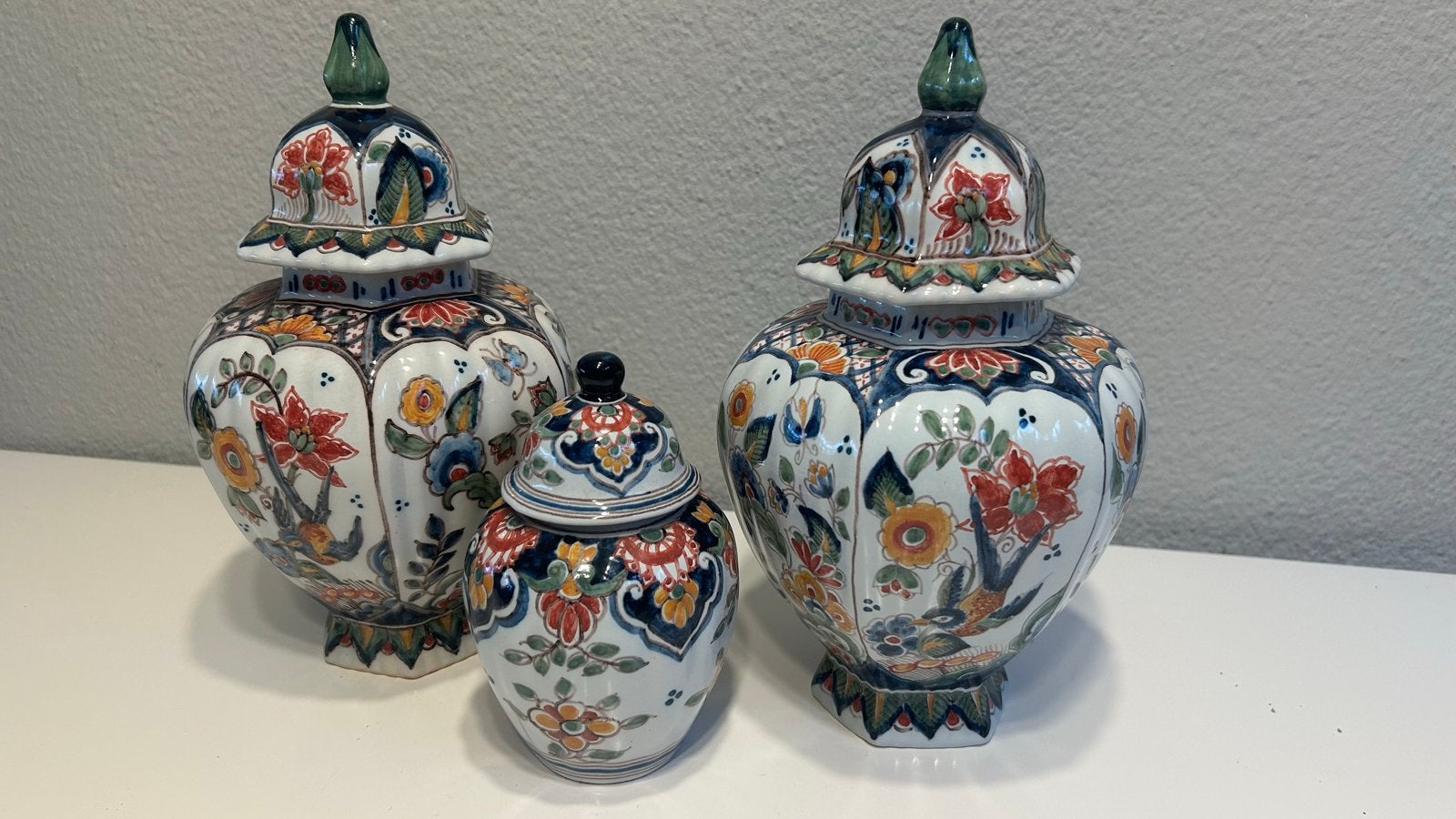 Set van 3 vazen (Koninklijke Tichelaar Makkum), Antiek en Kunst, Ophalen