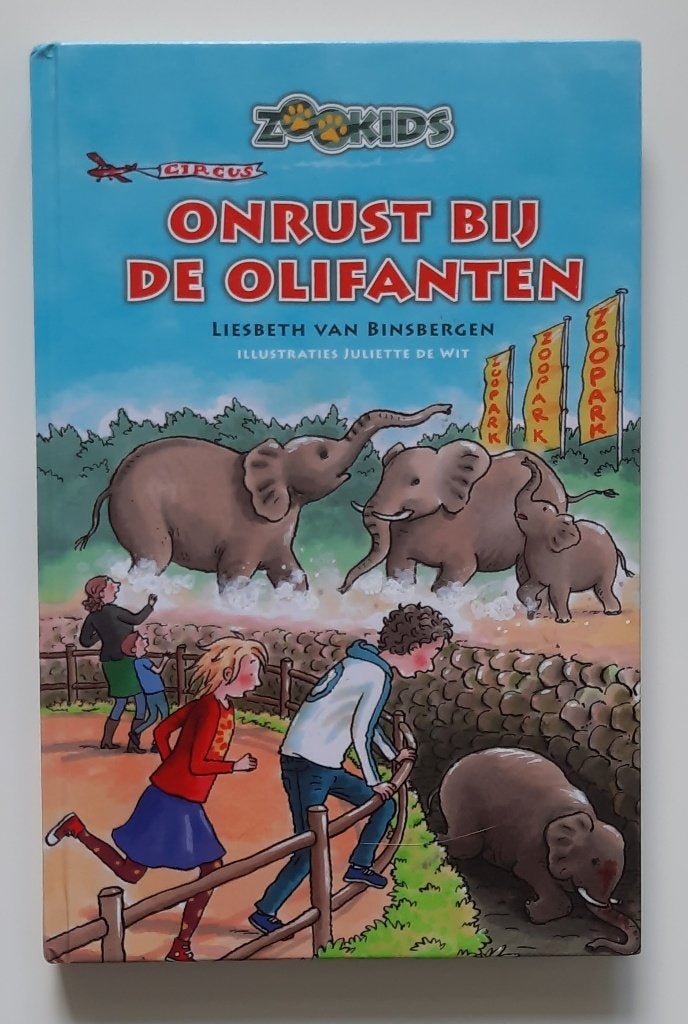Zookids : Onrust bij de olifanten - Liesbeth van Binsbergen, Ophalen of Verzenden, Zo goed als nieuw, Liesbeth van Binsbergen