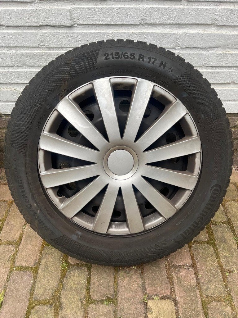 Set 4 winterbanden op stalen velg, Ophalen, Banden en Velgen, 17 inch, Winterbanden