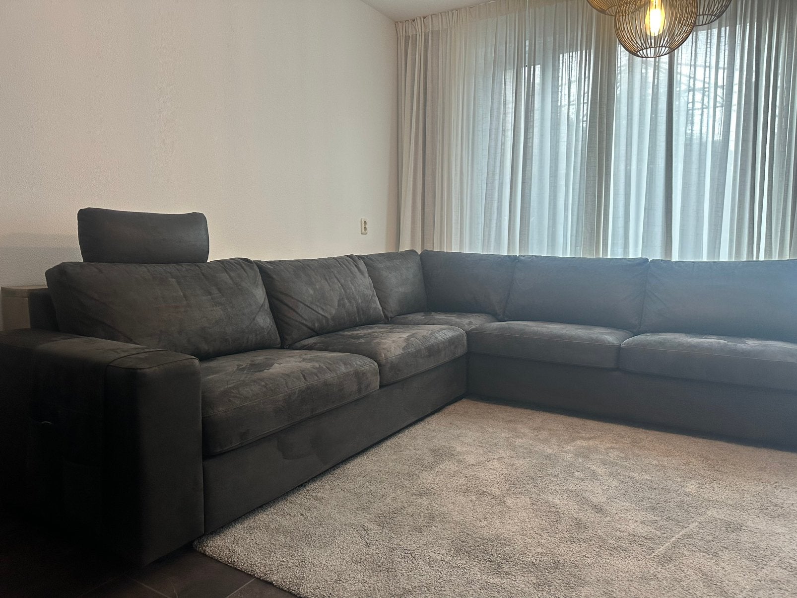 Hoekbank (knibbeler), Huis en Inrichting, Ophalen, Zo goed als nieuw, Overige materialen, Microleder
