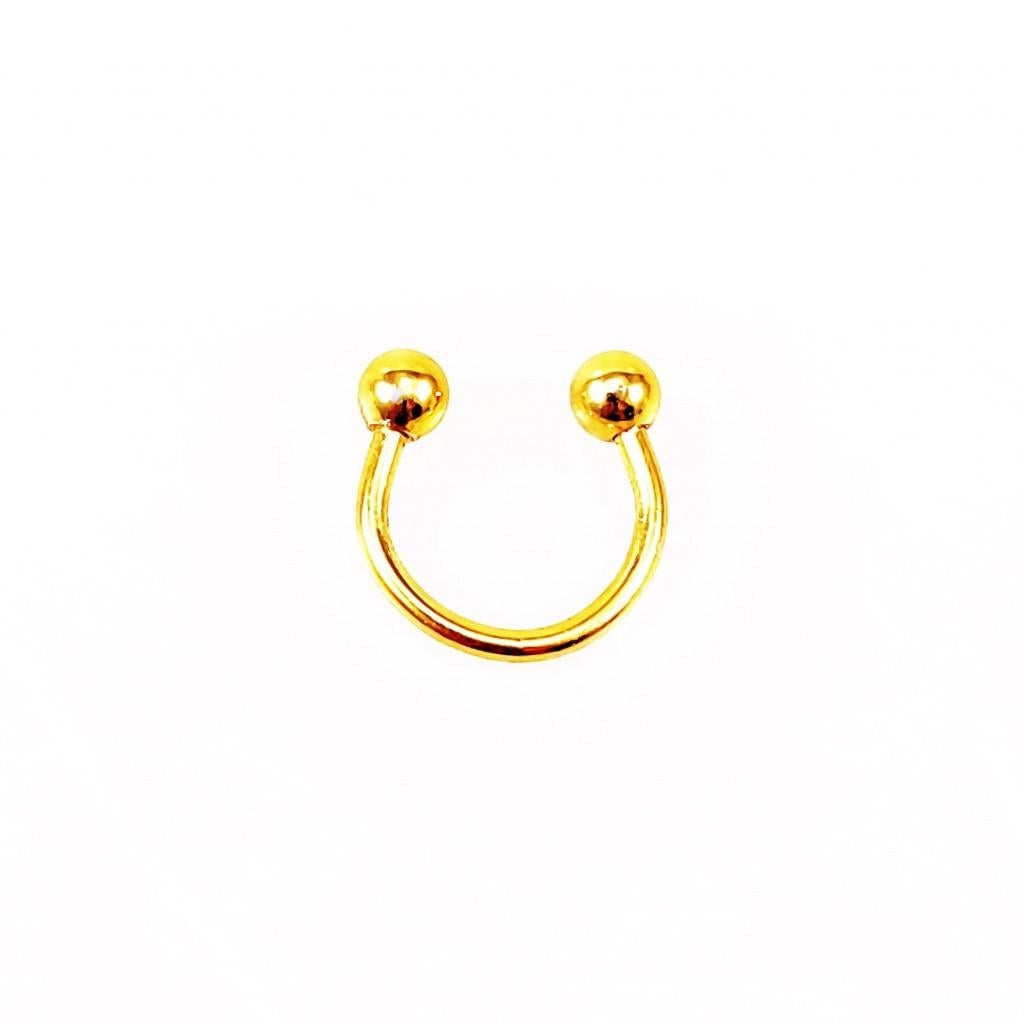Goudkleurige RVS Hoefijzer + Bolletje Piercing Neus Septum, Staal, Birgitta-Gracht 33, 6465 EL Kerkrade, Nederland, Verzenden