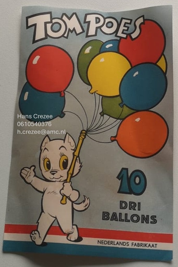 zoek Tom Poes 10 DRI ballons reclame Marten Toonder ca 1960, Verzamelen, Ophalen of Verzenden, Gebruikt, Verpakking