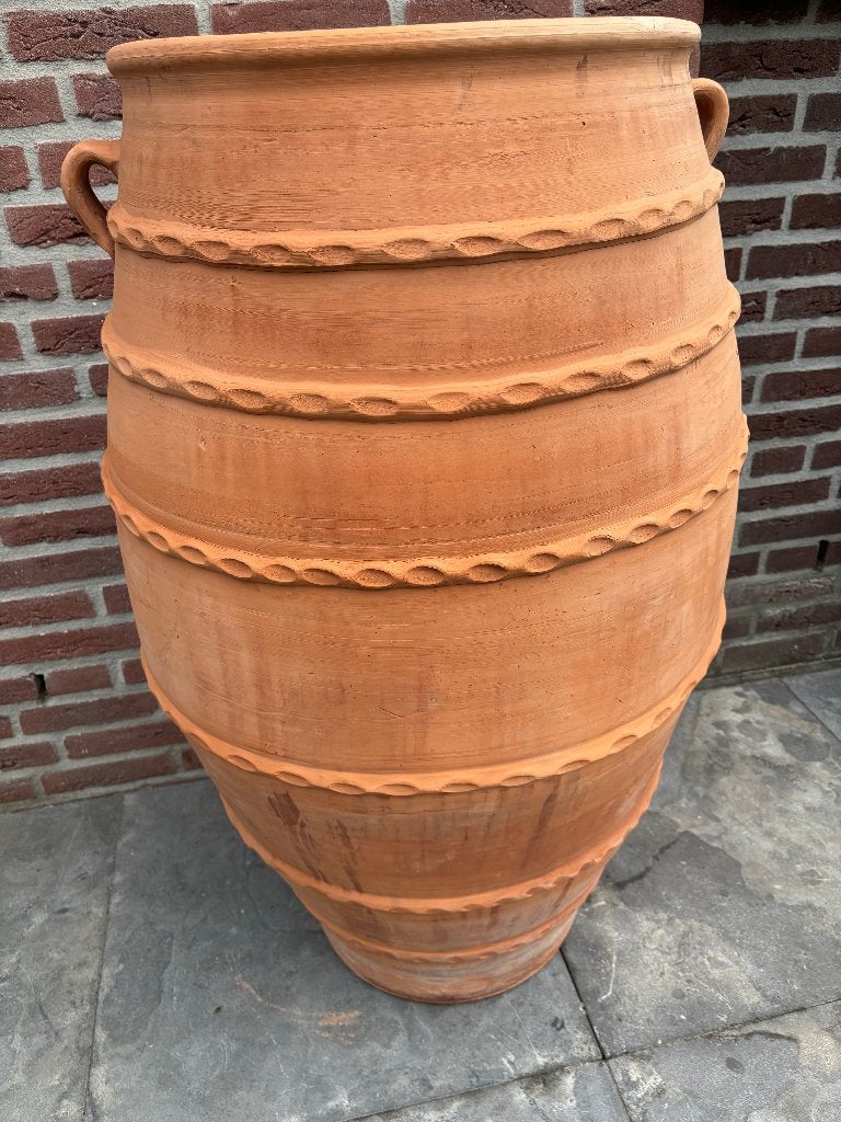 Mooie UNIEKE Zeer Exclusieve Mega Grote Terracotta Kruik., Tuin en Terras, Ophalen, 40 cm of meer, Rond, Zo goed als nieuw