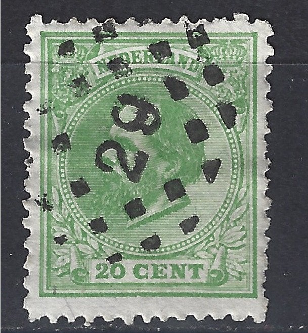 Nederland 24 DORDRECHT puntstempel 29 Willem III 1872, Postzegels en Munten, Postzegels | Nederland, Ophalen of Verzenden, T/m 1940