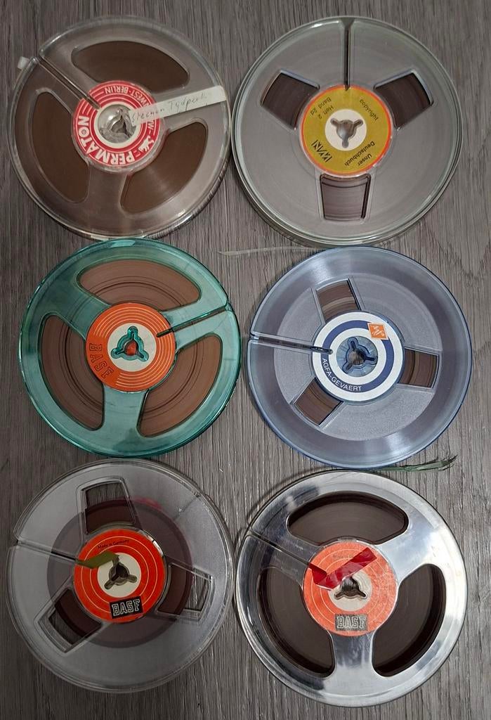 6 bandrecorder bandjes, diameter 11 cm, Ophalen of Verzenden, Onderdeel, Met banden