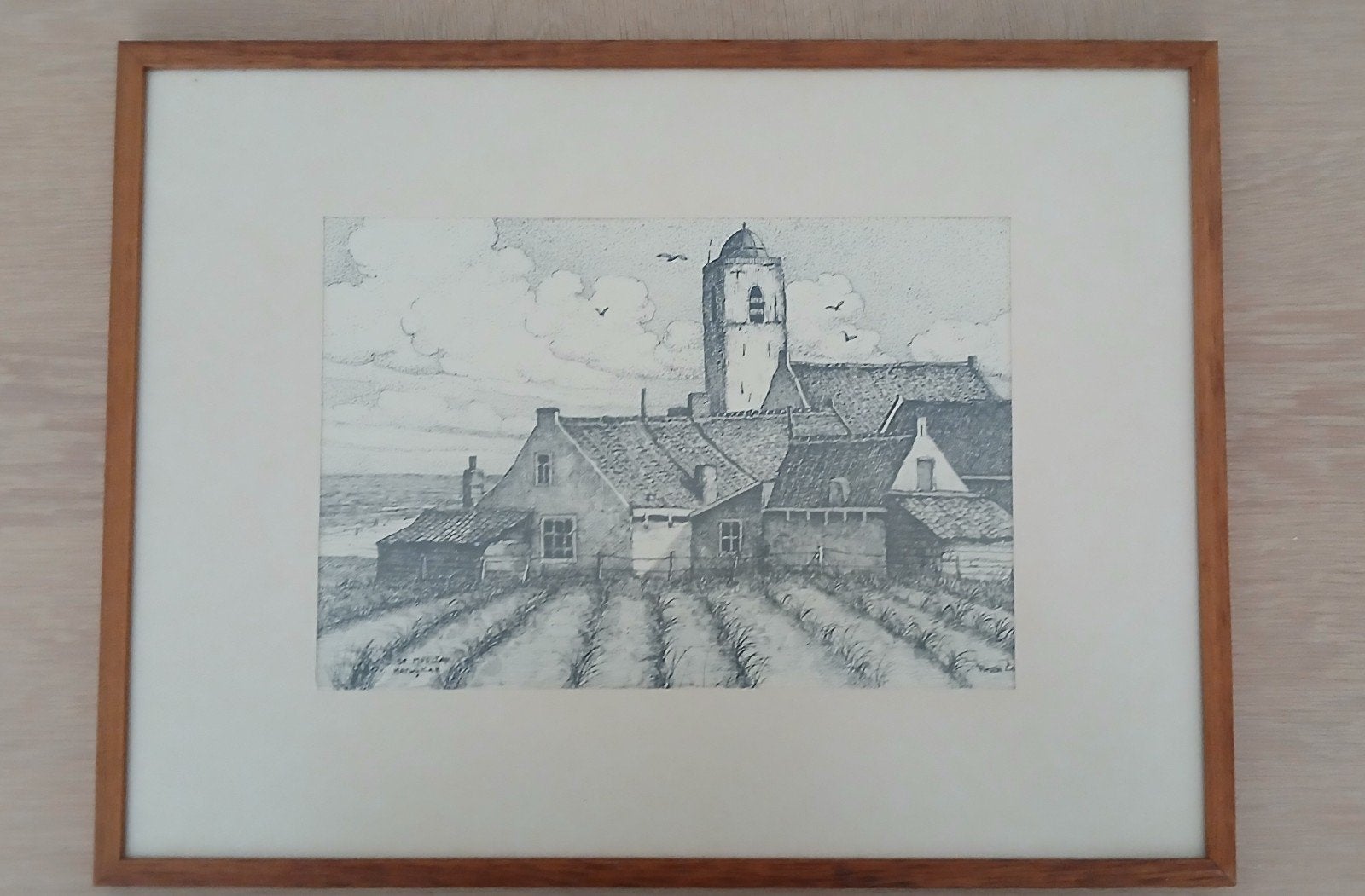 De Meelzak, Katwijk - Gesigneerde ets, Antiek en Kunst, Ophalen of Verzenden