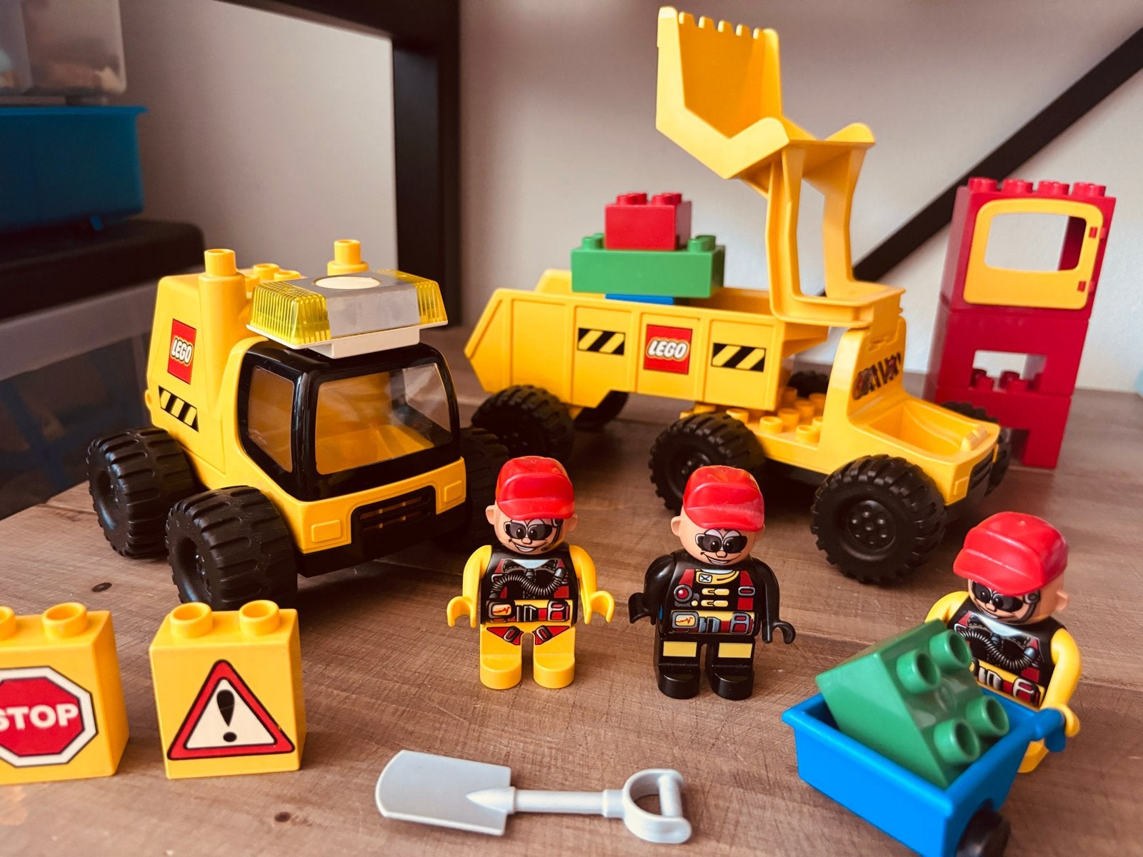 Lego Duplo Bouwplaats Set met Voertuigen en Figuren, Gebruikt, Overige thema's, Ophalen of Verzenden, Compleet