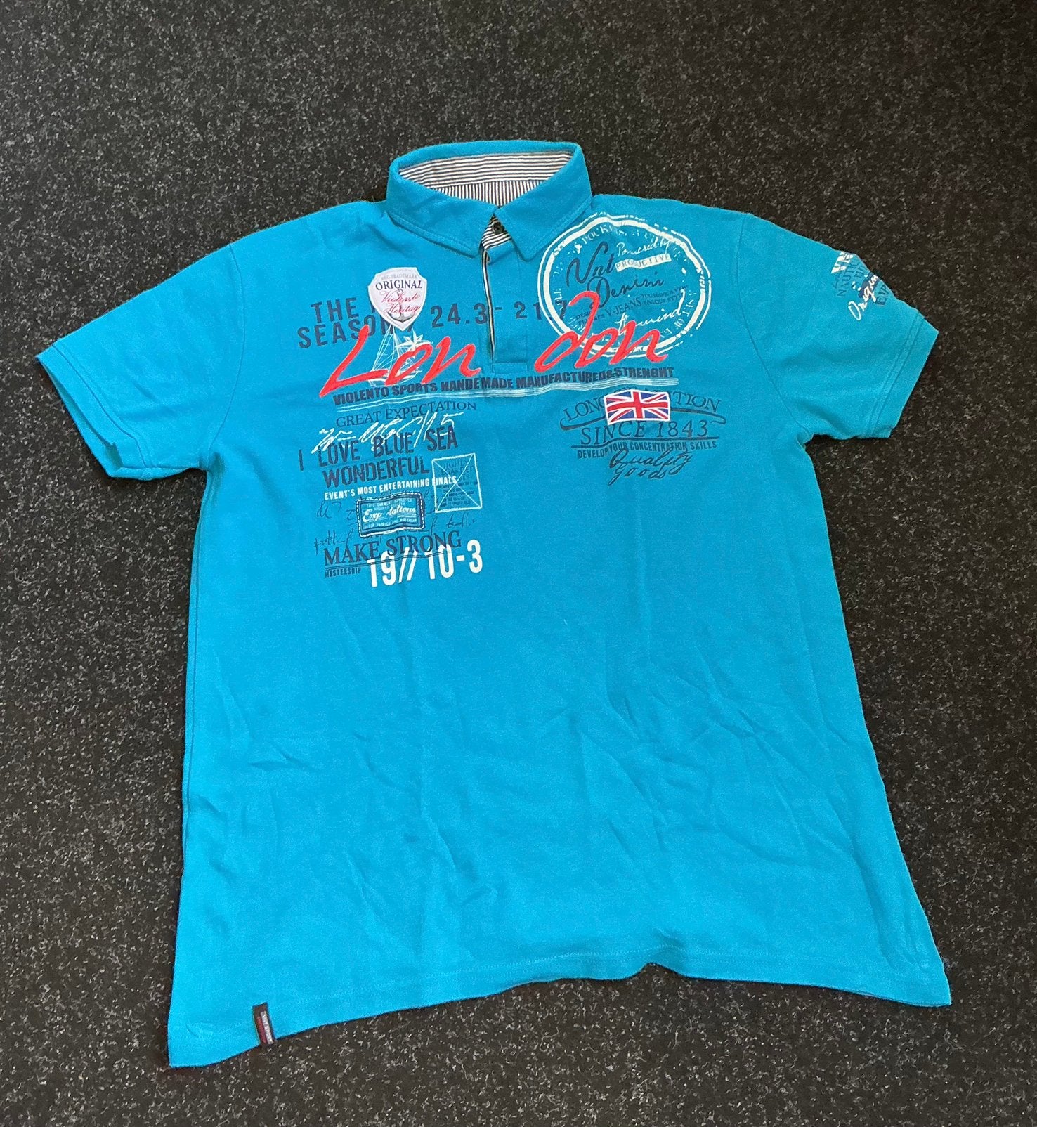 Violento polo shirt blauw. Maat. 4xl / xxxxl, Kleding | Heren, Grote Maten, Ophalen of Verzenden, Zo goed als nieuw, Blauw, Shirt