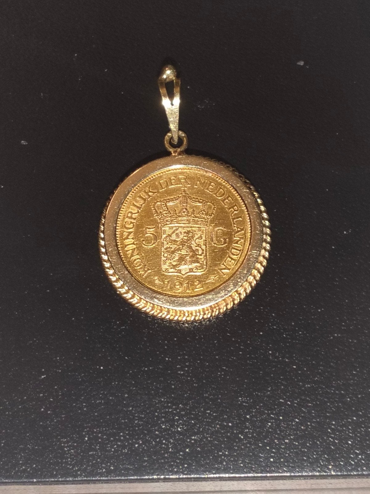 gouden 5 gulden munt  1912 Wilhelmina, Ophalen, Gebruikt, Goud, Goud