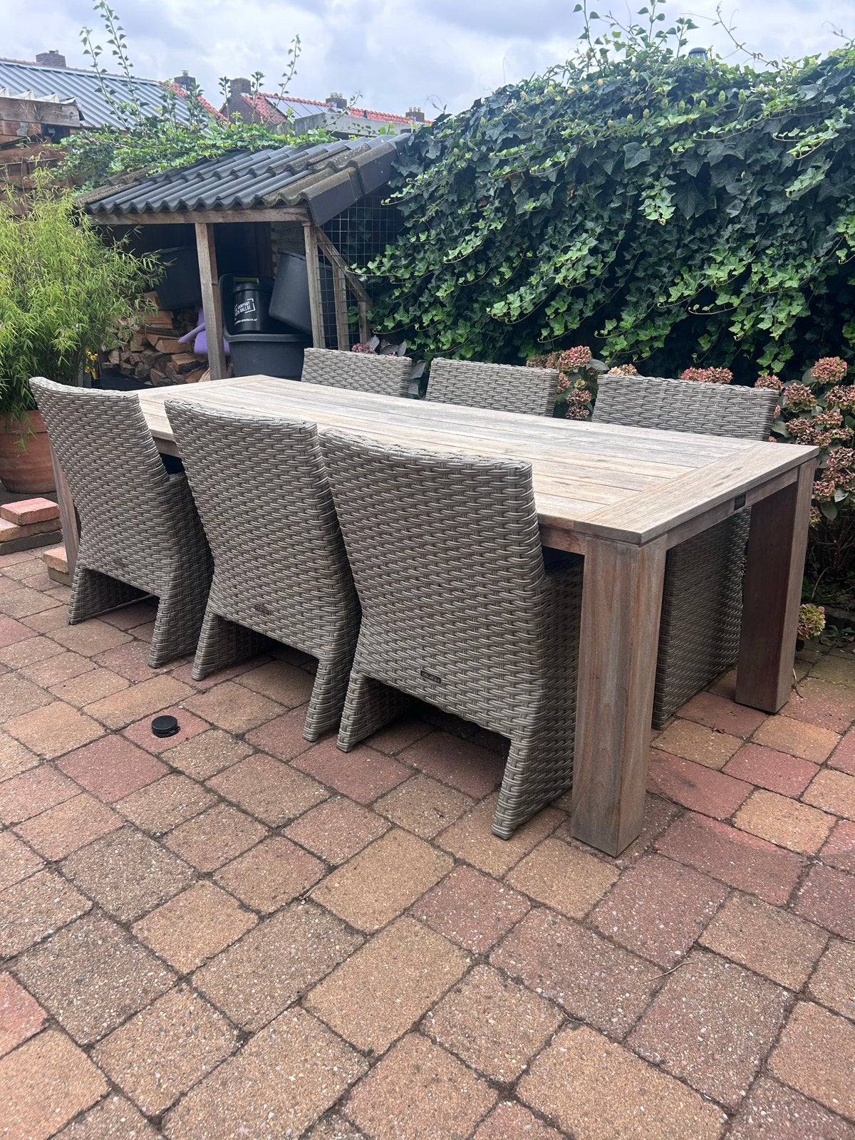 Rough Furniture Tuintafel met Intenso Stoelen, Tuin en Terras, Tuinsets en Loungesets, Ophalen, Gebruikt, Eettafel, 6 zitplaatsen