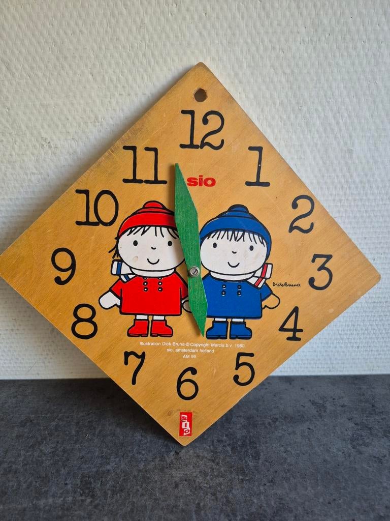 Dick Bruna klok SIO  hout vintage 1980, Verzamelen, Ophalen of Verzenden