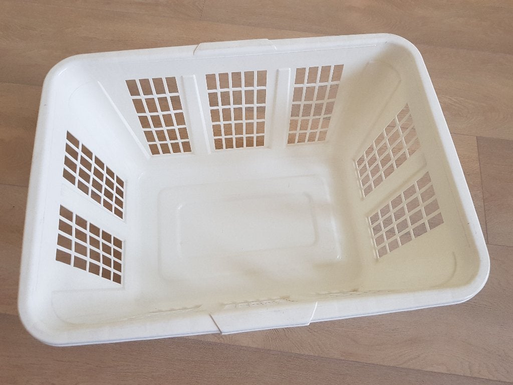 Stevige vintage witte (heup) wasmand, Ophalen, Gebruikt, Minder dan 1200 toeren