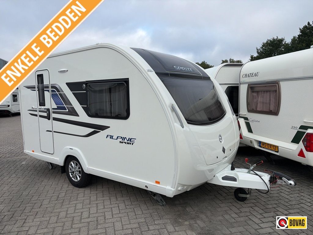 Sprite Alpine Sport 370 EK Unico luifel/Fietsendr., Caravans en Kamperen, Caravans, Standaardzit, Tot en met 2, Bedrijf, 750 - 1000 kg