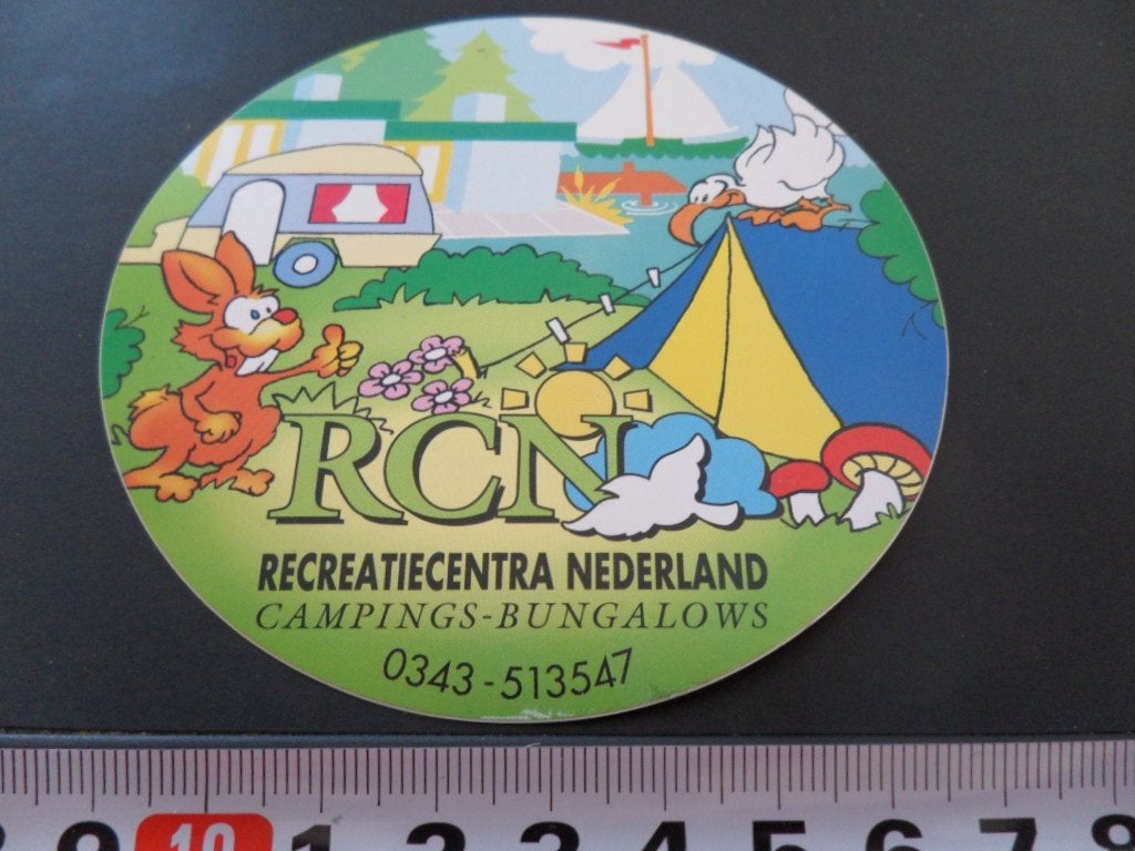 sticker doorn RCN recreatiecentra nederland campings bungalo, Ophalen of Verzenden, Zo goed als nieuw