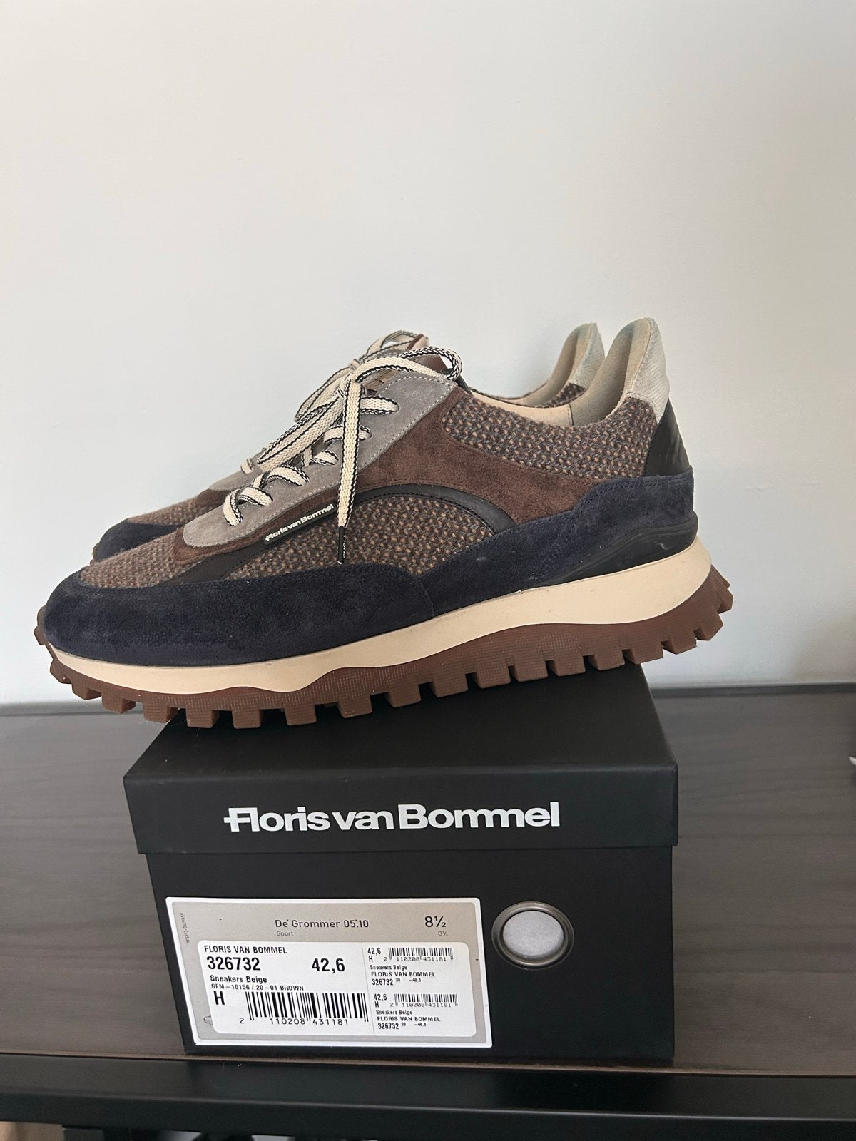 Floris van Bommel De Grommer 05.10 sneakers maat 42.5, Ophalen of Verzenden, Nieuw, Bruin, Sneakers of Gympen
