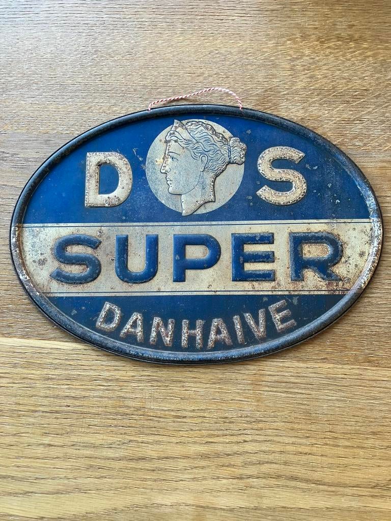 Vintage reclamebord no emaille bord dos super danhaive bier, Verzamelen, Biermerken, Ophalen of Verzenden, Gebruikt, Reclamebord, Plaat of Schild