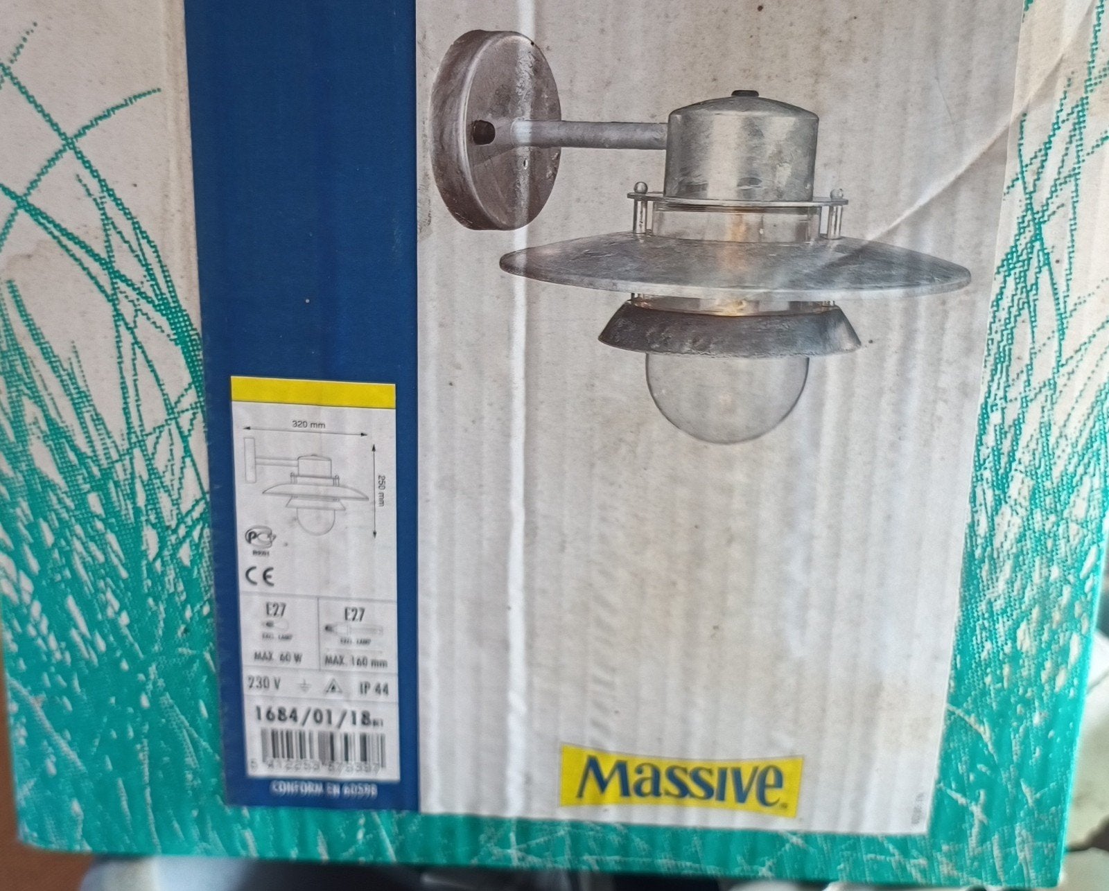 Nieuwe Massive buitenlamp - E27, IP44, Ophalen, Overige materialen, Minder dan 50 watt, Wandlamp