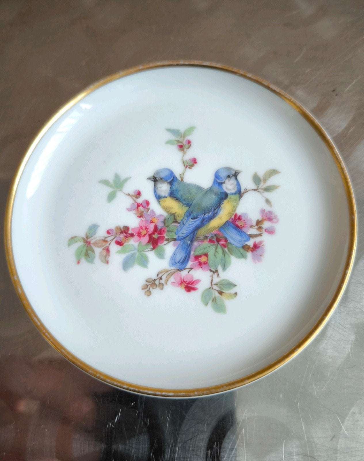 Kaiser Porzellan Vögel Blaumeise schotel 10cm Duitsland, Antiek en Kunst, Ophalen of Verzenden