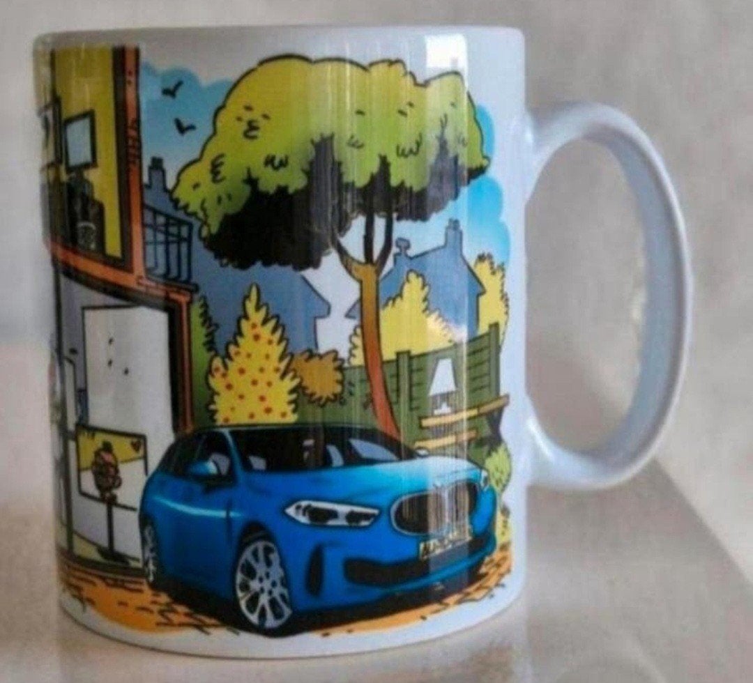 Beker met Auto opdrukken, Ophalen of Verzenden, Zo goed als nieuw, Overige stijlen, Kop(pen) en/of Schotel(s)