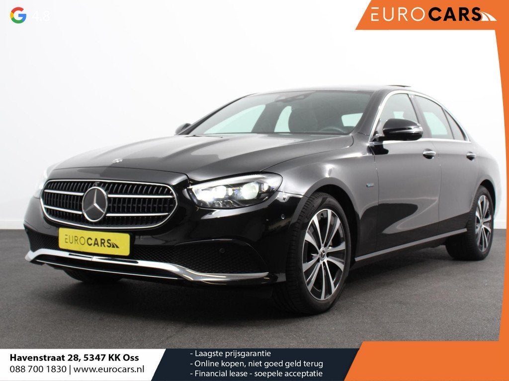 Mercedes-Benz E-klasse 300e Avantgarde Premium Plus PHEV Aut, Auto's, Mercedes-Benz, Gebruikt, 4 cilinders, Zwart, Bedrijf