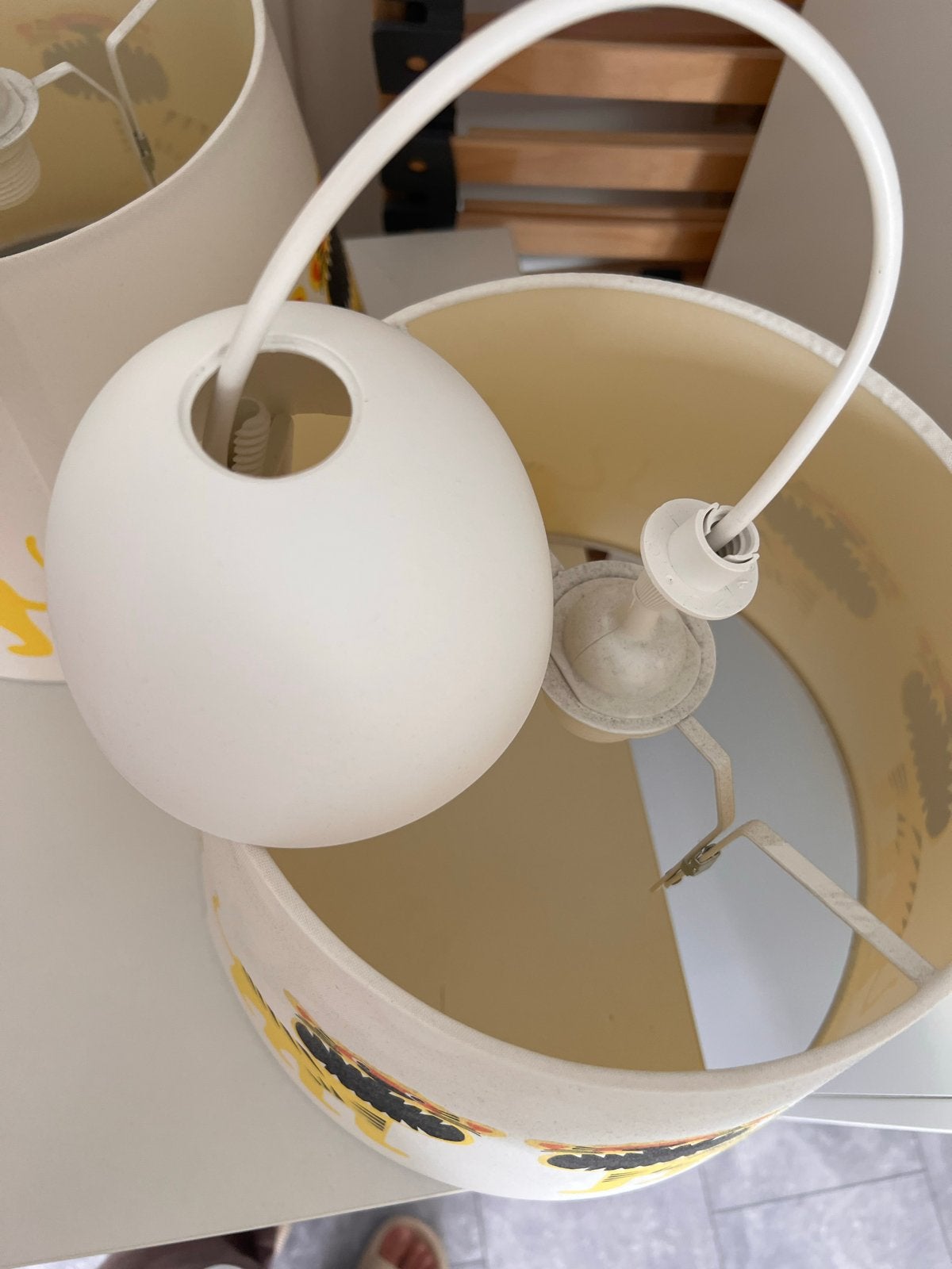 2x Kinderkamer lampenkap tijger design, Ophalen, Wit, Overige merken, Gebruikt