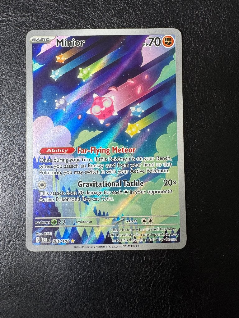 Minior 201/182, Hobby en Vrije tijd, Verzamelkaartspellen | Pokémon, Nieuw, Losse kaart, Foil, Verzenden
