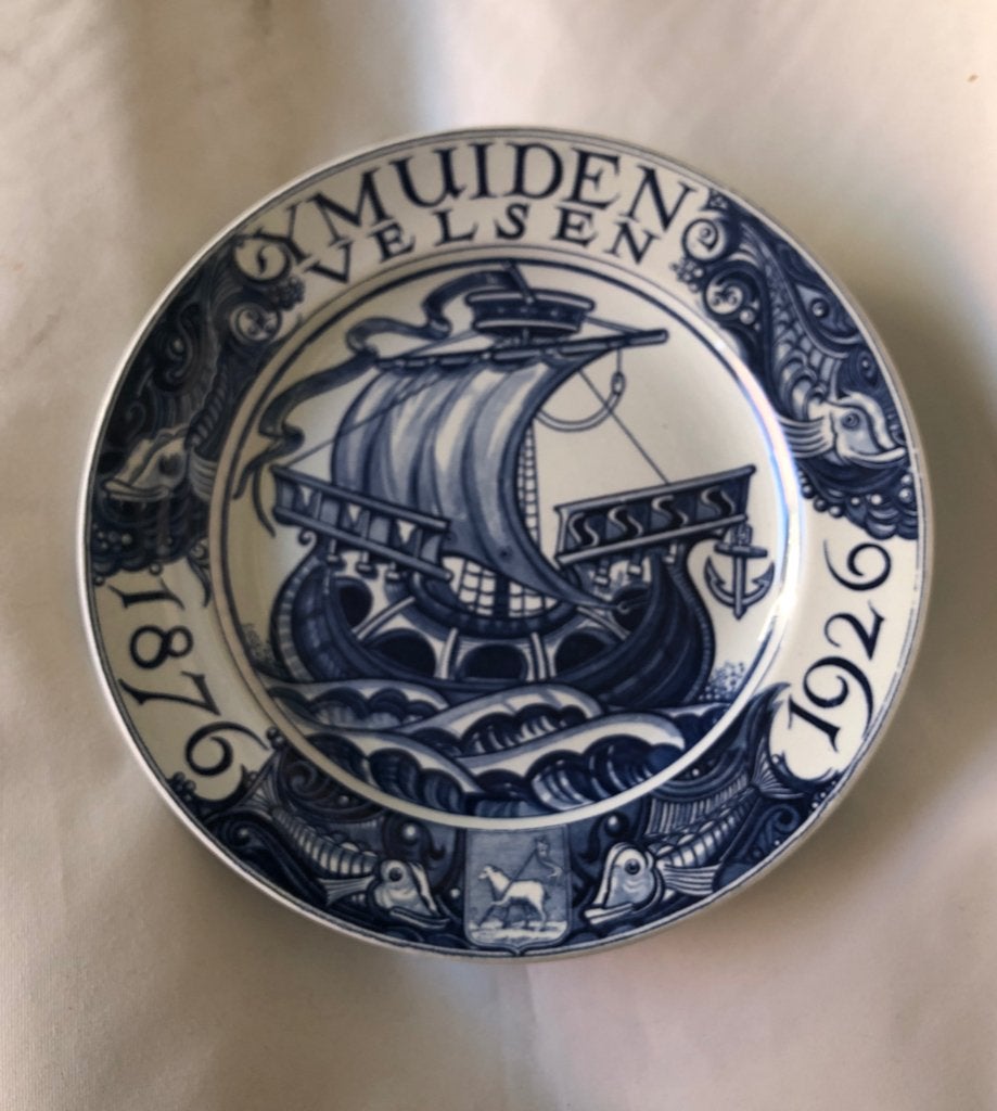 Gedenkbord:  IJmuiden - Velsen 1876-1926, Antiek en Kunst, Ophalen of Verzenden