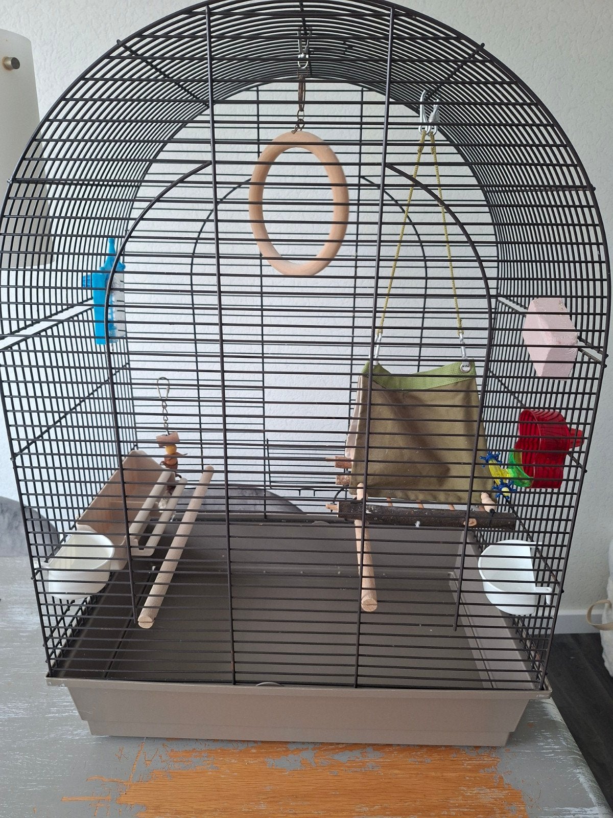 Vogelkooi met toebehoren, Ophalen, Metaal, Vogelkooi