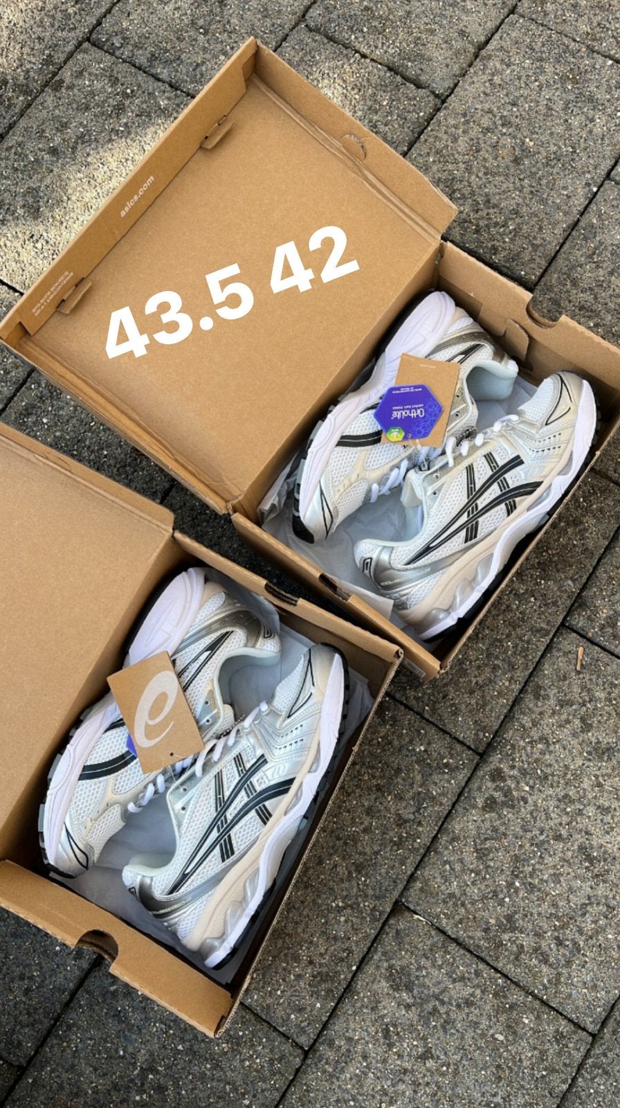 Asics gel kayano 14 wit grijs maat 43.5 42, Wit, Nieuw, Ophalen of Verzenden, Sneakers of Gympen