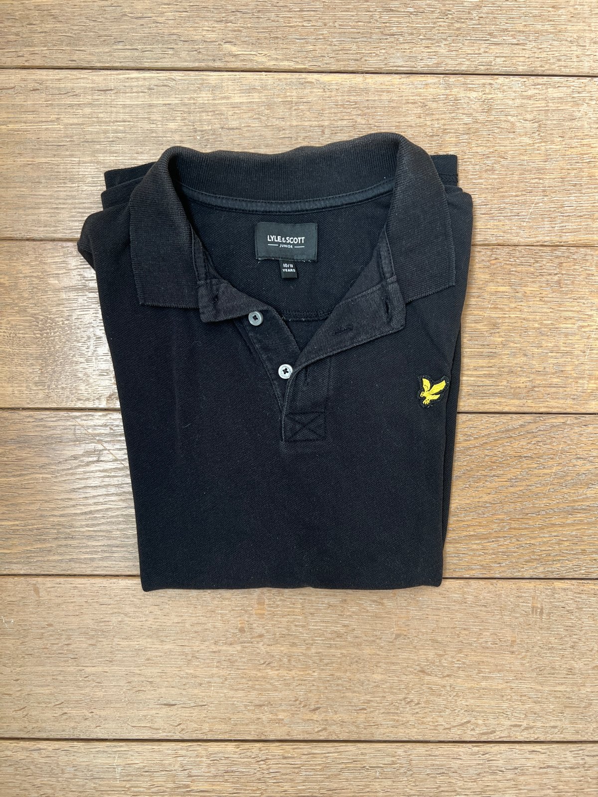 Lyle & Scott Junior Polo Shirt Zwart - Maat 10/11 Jaar, Kinderen en Baby's, Kinderkleding | Maat 146, Verzenden, Zo goed als nieuw