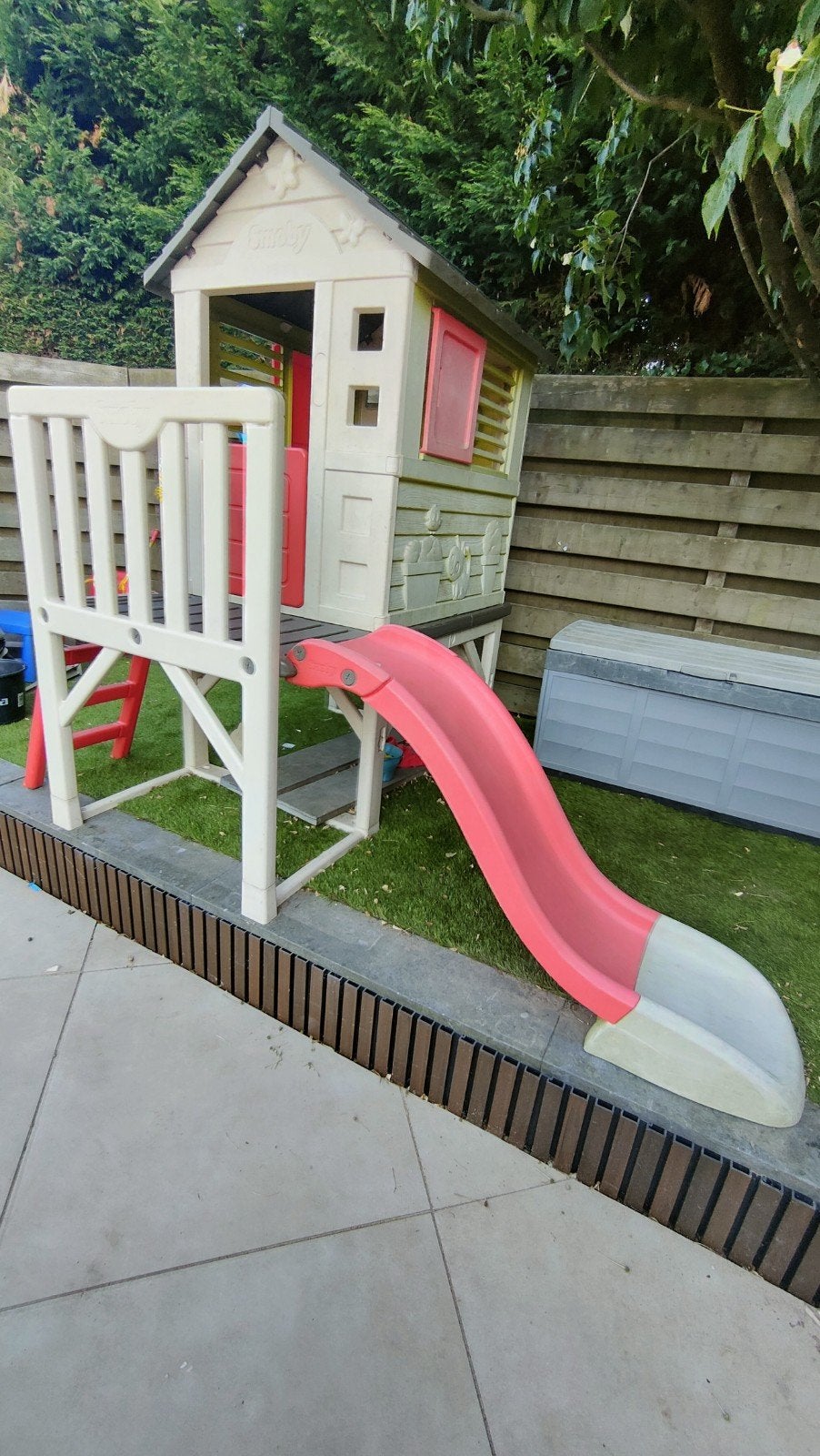 Smoby Speelhuisje met glijbaan, Ophalen, Gebruikt, Klimwand