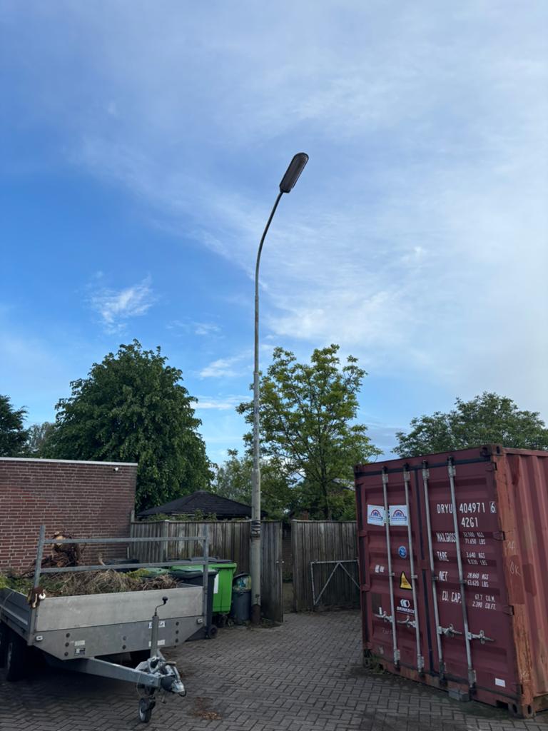 Lantaarnpaal 2 stuks, Tuin en Terras, Buitenverlichting, Gebruikt, Staande lamp, Aluminium, Ophalen of Verzenden