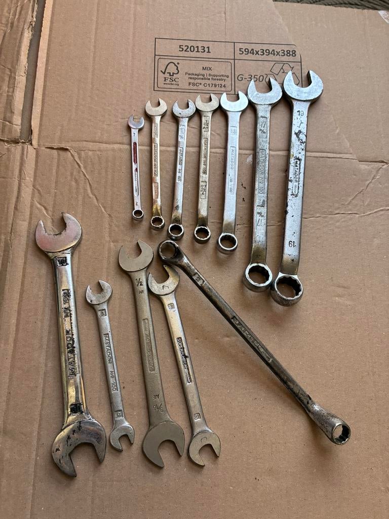 12 stuks matador gereedschap ring en steeksleutel, Ophalen of Verzenden, Zo goed als nieuw