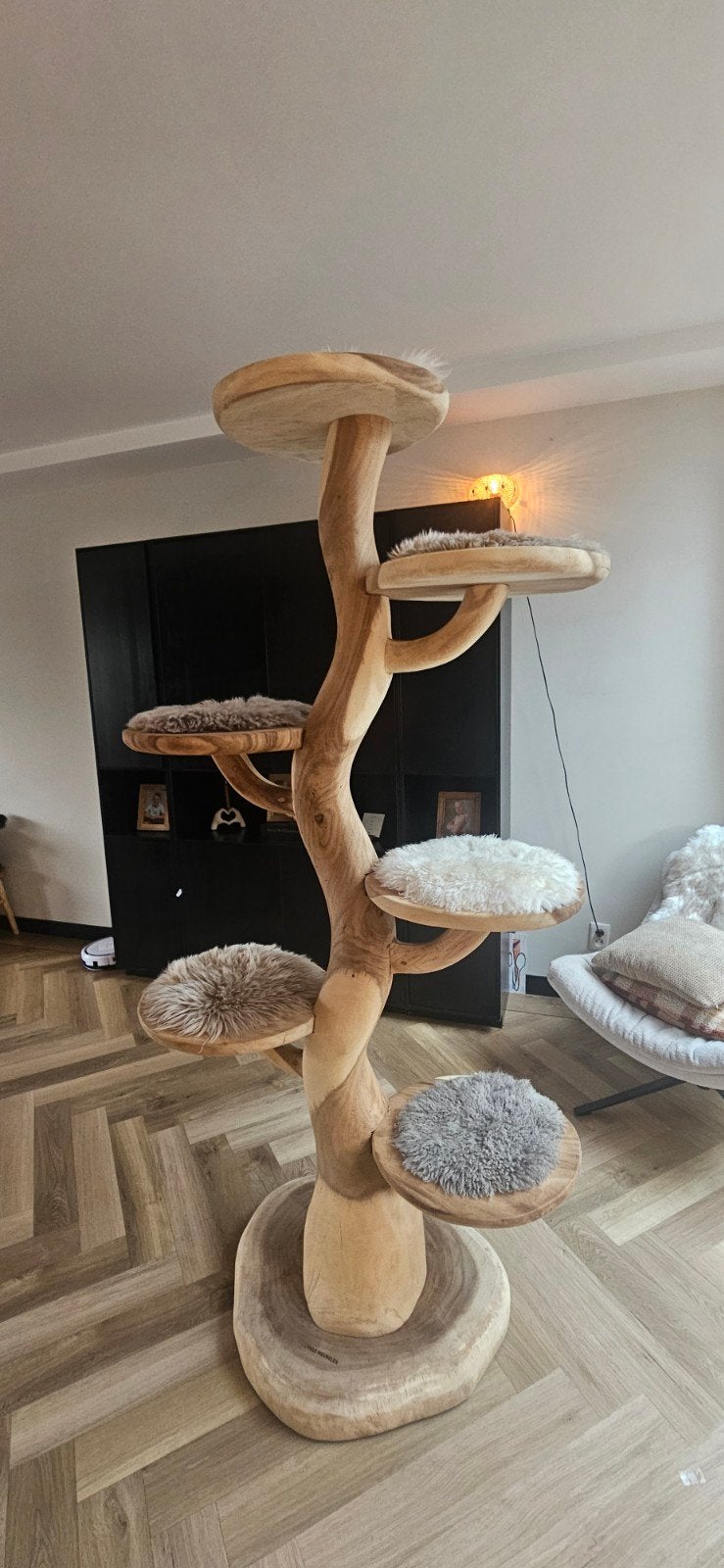 Luxe design kattenkrabpaal van massief/natuurlijk hout – als, Ophalen of Verzenden