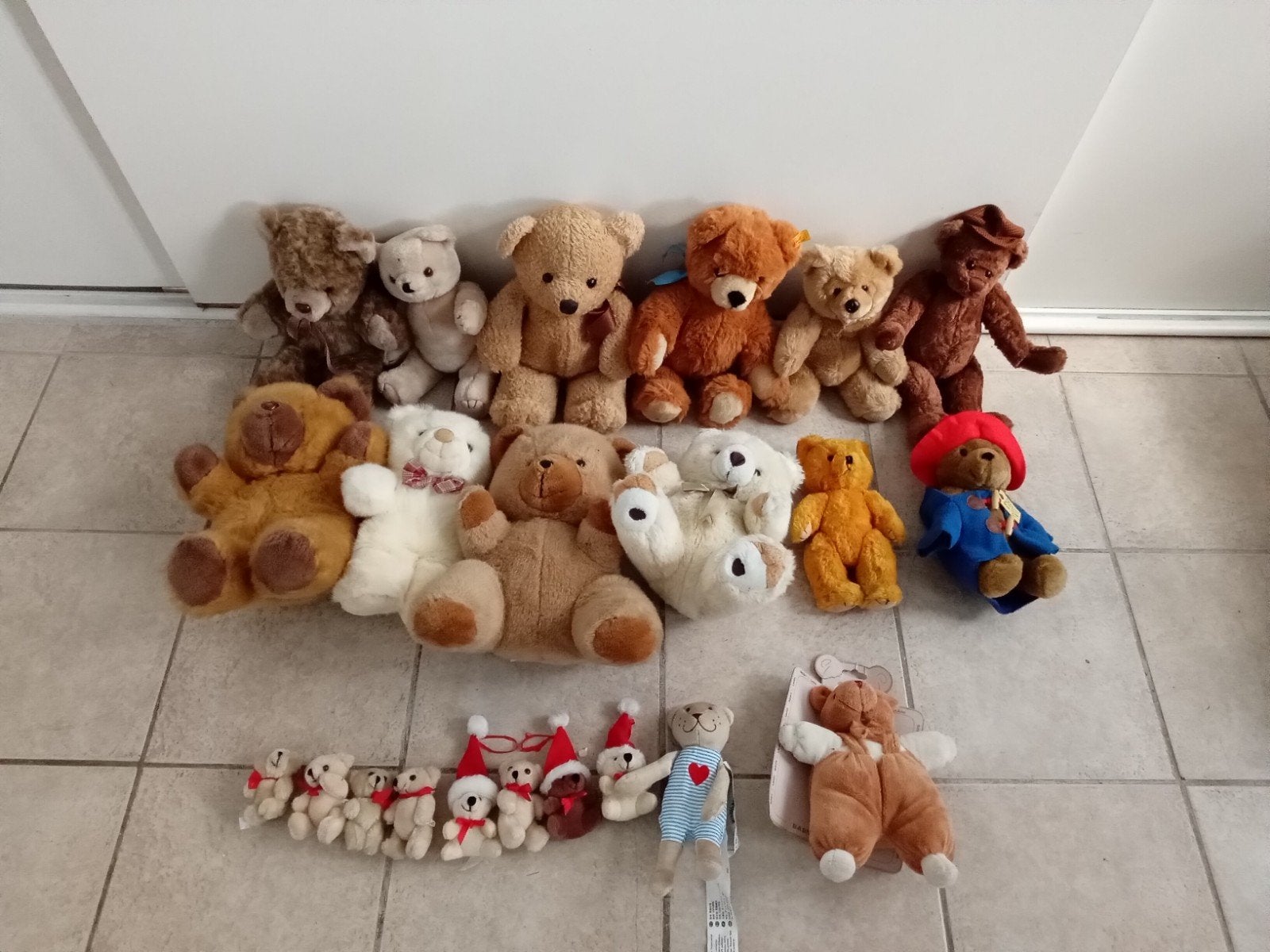Lot teddyberen, waaronder Steiff en Paddington, Verzamelen, Ophalen, Gebruikt, Stoffen beer, Steiff