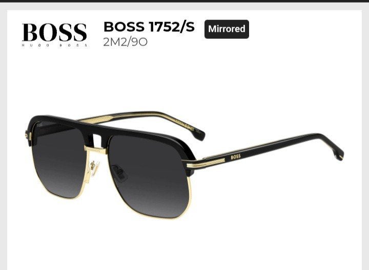 BOSS 1752/S Mirrored Zonnebril - Zwart/Goud, Ophalen of Verzenden, Nieuw, Zwart, Overige merken