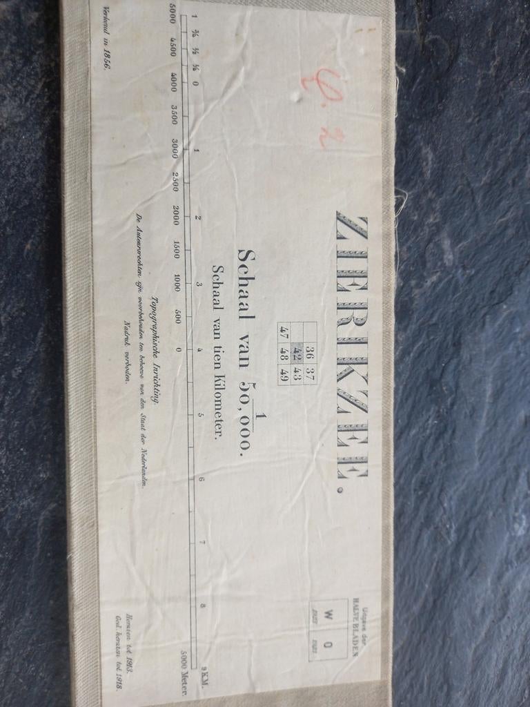 Antieke Landkaart Zierikzee Schaal 1:50.000 (1856), Ophalen of Verzenden, Landkaart, 1800 tot 2000, Nederland