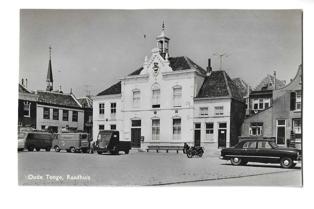 oude tonge  overflakkee  automobielen, Verzamelen, Ansichtkaarten | Nederland, Ophalen of Verzenden, 1940 tot 1960, Gelopen, Zuid-Holland