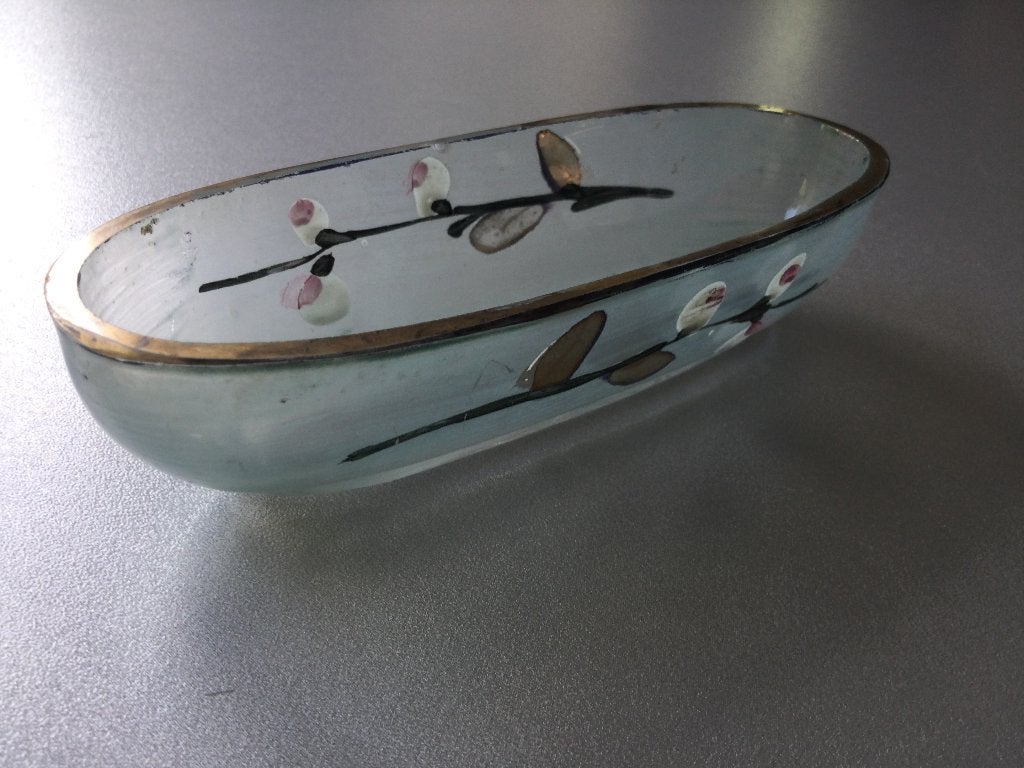 Antiek glazen haarspeldenbakje, Antiek en Kunst, Ophalen of Verzenden